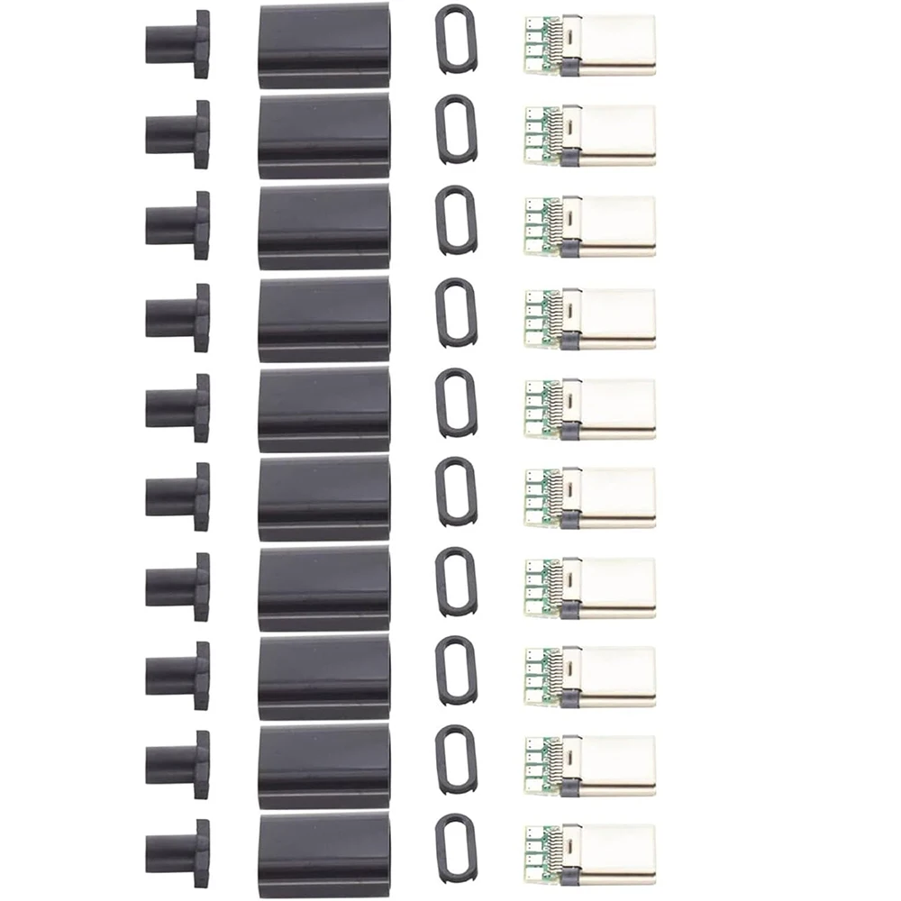5/10 Sätze USB 3.1 Typ C Stecker Stecker DIY Lötdraht USB C Stecker Adapterkabel für DIY Datenleitung Schnittstelle Stecker Buchse