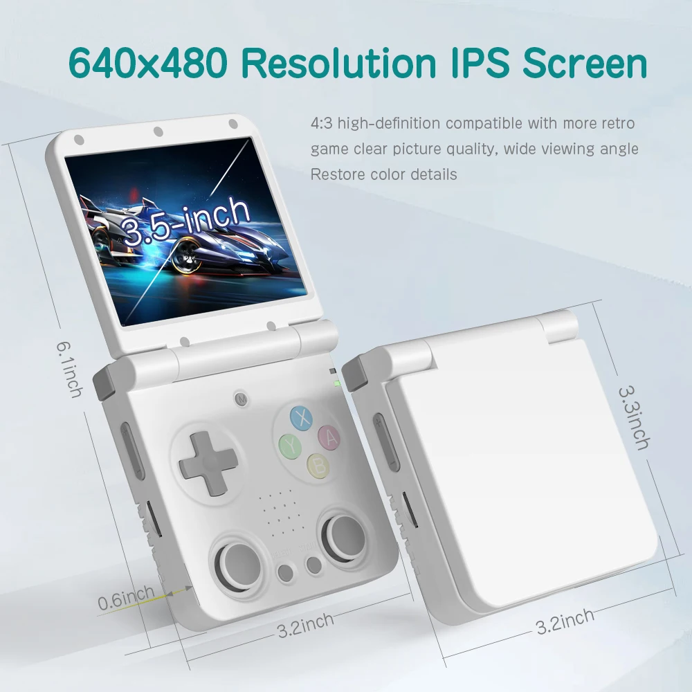 MIYOO Flip Handheld Game Players 3.5'' IPS Screen Linux System Onion OS Video Game Consoles Free Storage Bag Gamer Gift Gaming