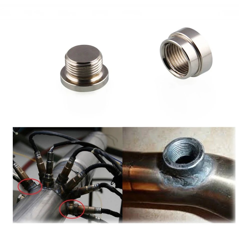 1 Uds. Accesorios para coche Sensor de oxígeno O2 de acero de alta calidad hierro M18 x 1,5 enchufe y tuerca tapones de soldadura escalonados