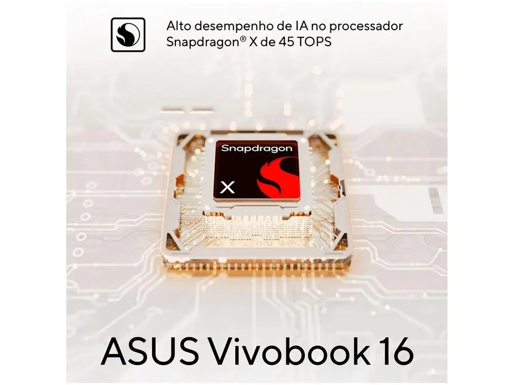 Notebook ASUS Vivobook 16 X1607QA-MB091W Qualcomm Snapdragon 1TB SSD 16GB RAM 16" Windows 11 90NB15Z2-M007D0