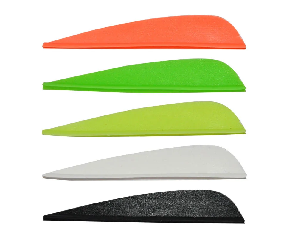 Toparchery-Pluma de plástico en forma de gota para eje de carbono o fibra de vidrio mixto, color aleatorio, flecha de tiro con arco, 2,5 ", 3", 4 ", 5"