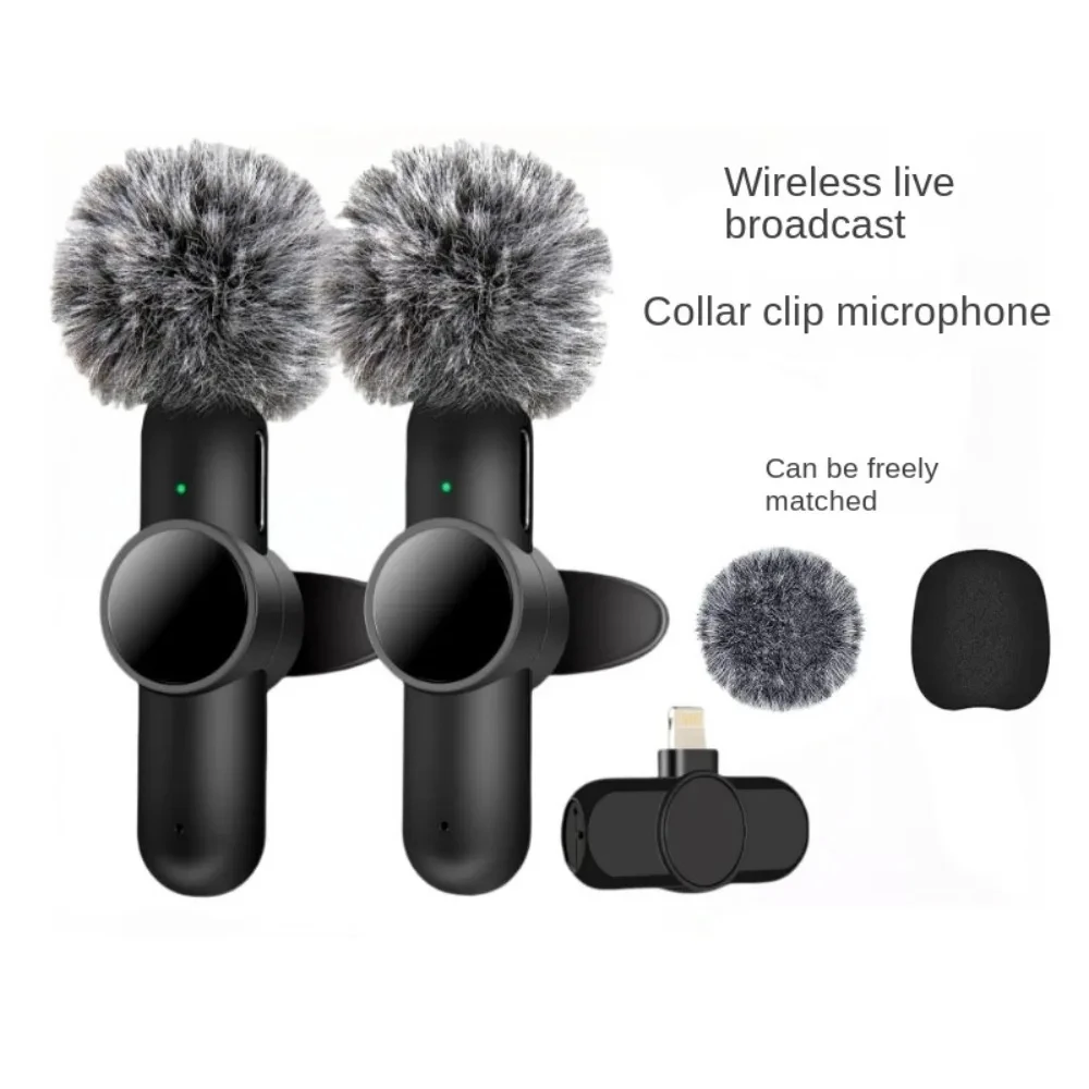 Micrófono Lavalier inalámbrico Mini micrófono portátil inteligente con reducción de ruido para grabación de vídeo para iPhone Android micrófono de solapa