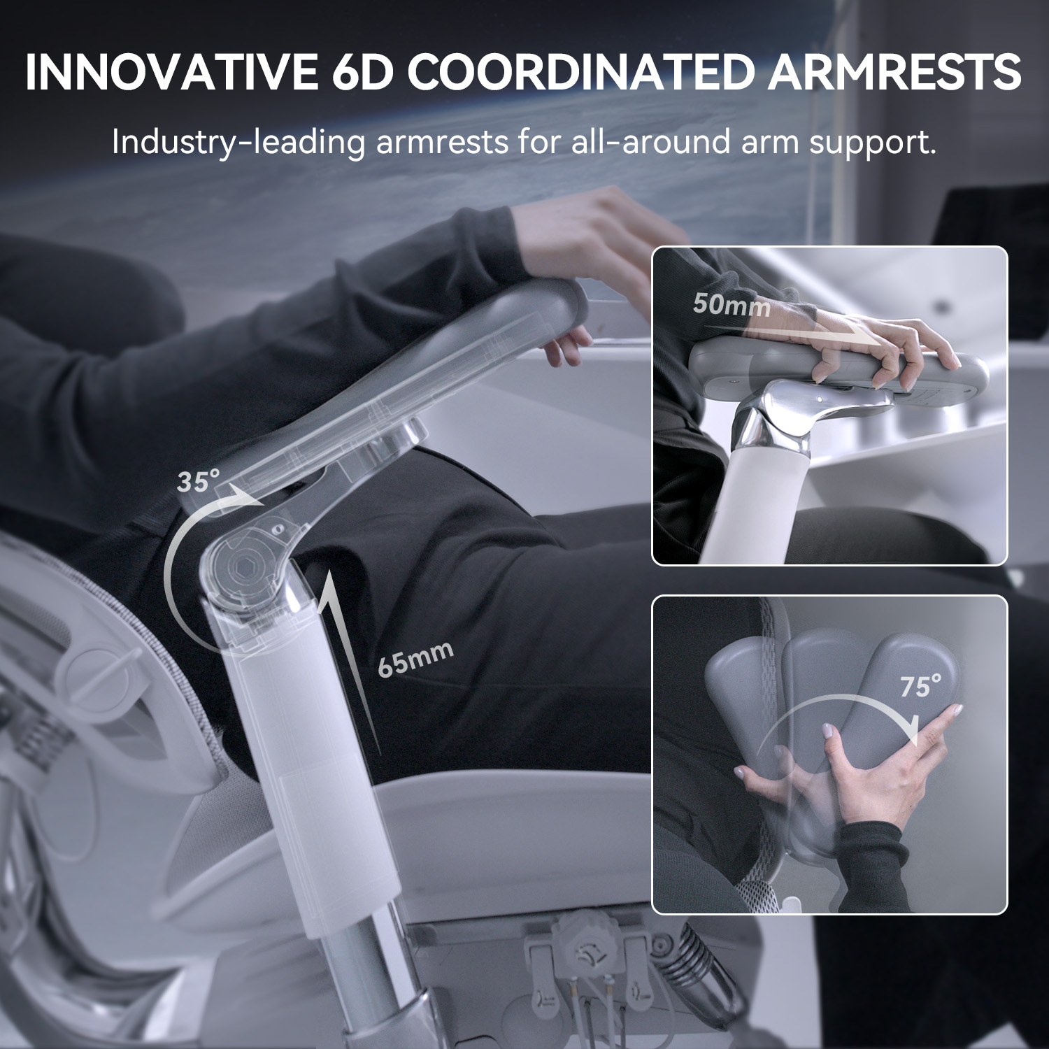 SIHOO Doro S300 Ergonomic Office Chair Computer Chair with Dual Lumbar Support 6D Armrests Adjustable Rolling Mesh Gaming Chair