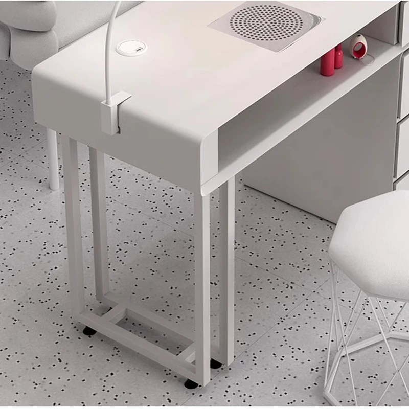 Mesa nórdica moderna para manicura, mueble de madera para salón de belleza, profesional, japonés