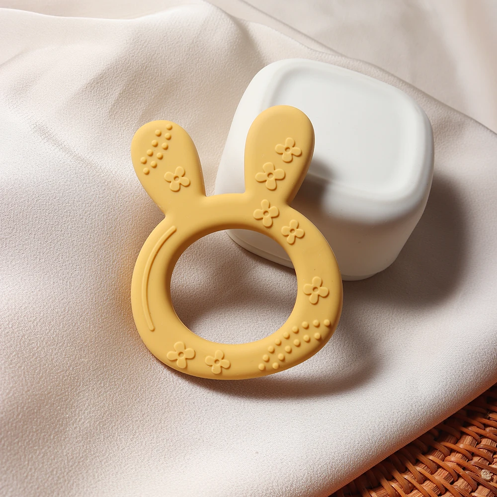 2024 New Baby Teether carrot bunny Shape Silicone Teether Teething Toy Kids Sensory Educational teething Toy