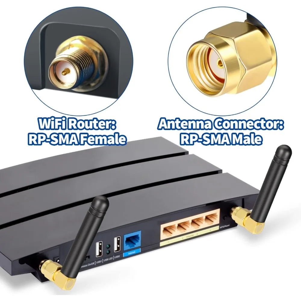 Mini antenna WiFi dual band 2.4GHz 5GHz 5.8GHz MIMO RP SMA maschio per FPV Bluetooth adattatore USB computer scheda PCIe router fotocamera
