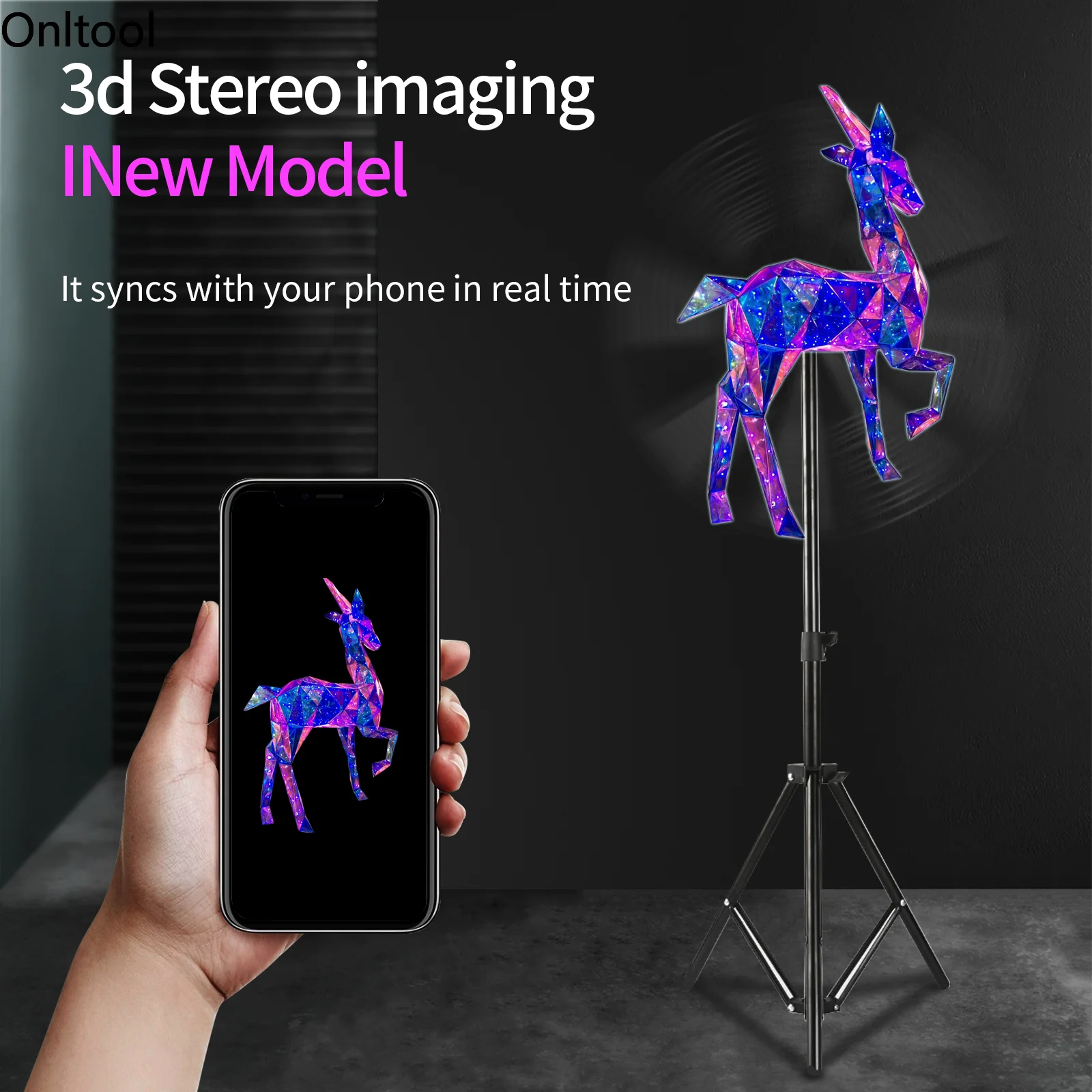 PD12-F65cm 3D Holographic Projection Wifi Led Logo Holographic Light Player Remote Control 3D Fan Holographic Advertising Lights