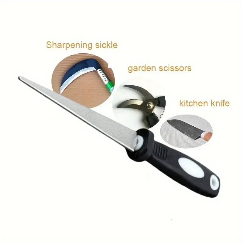 Diamond sharpening stone with one stone and two birds, double-sided flat and curved design, easy to grip handle Knife Sharpener