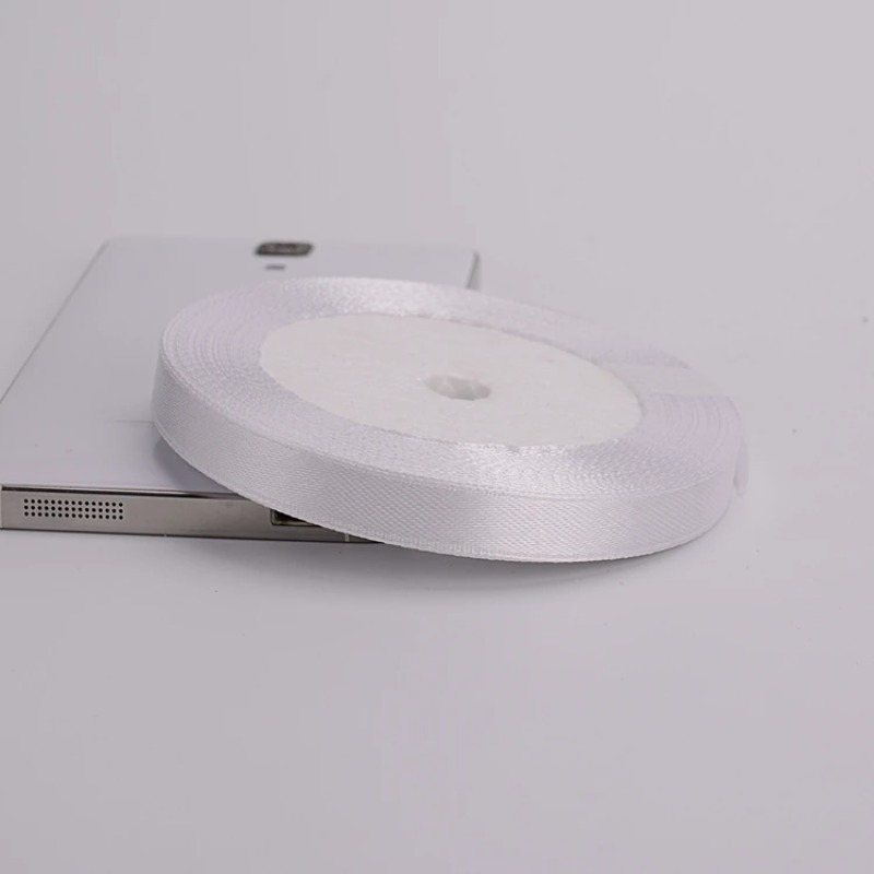 Лента атласная белая, 6-75 мм, горячая Распродажа (25 ярдов/рулон), 9 размеров