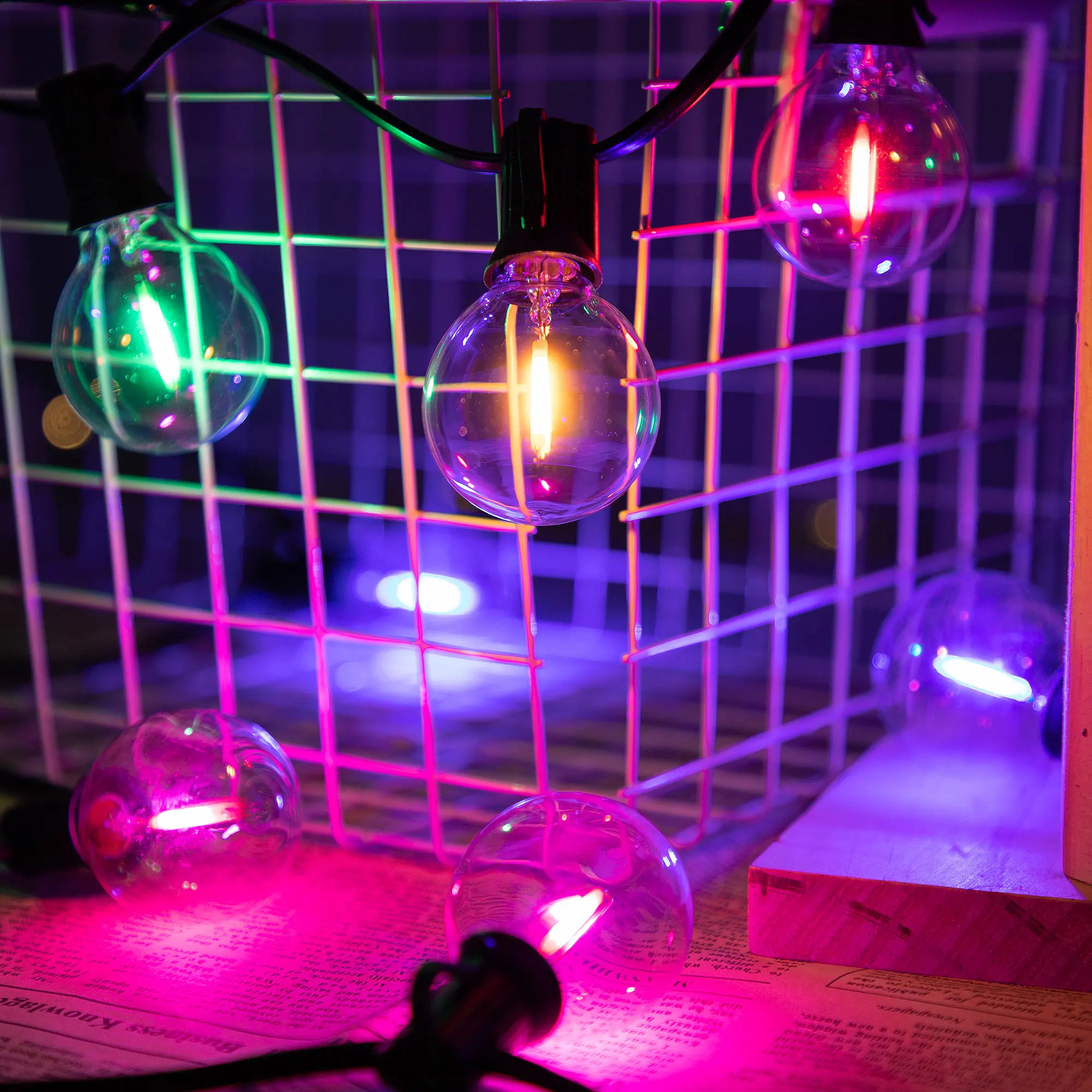 Light Bulb G40 Colored Led String Light Replacement Bulb E12 Base 1W Globe MultiColored Ball Lamp RGB Birthday Party Decoration