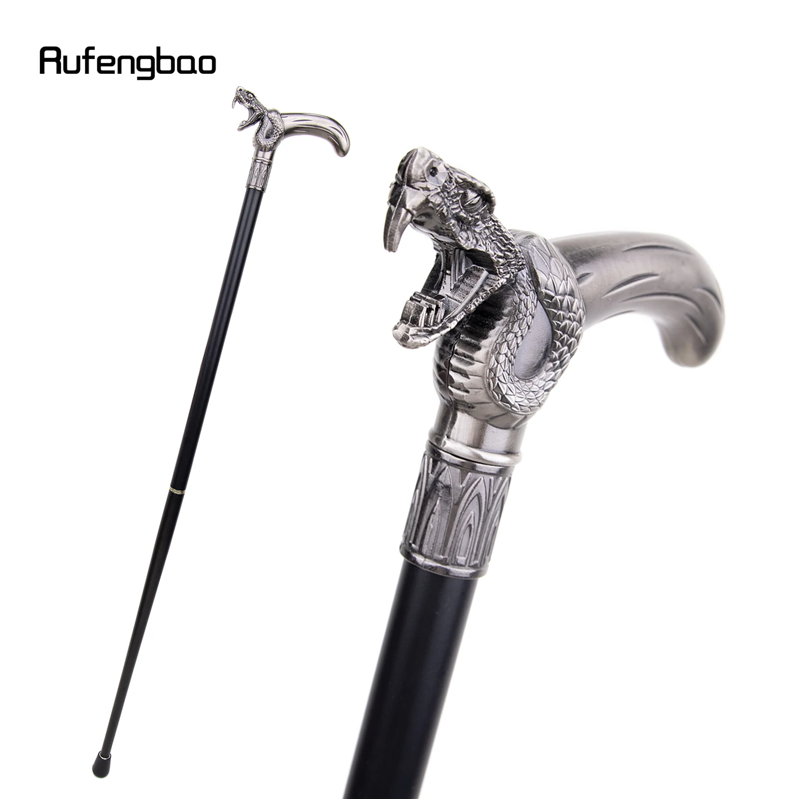 Bastón para morder con cabeza de serpiente, bastón decorativo a la moda, caballero elegante, perilla de bastón de Cosplay, Crosier 93cm