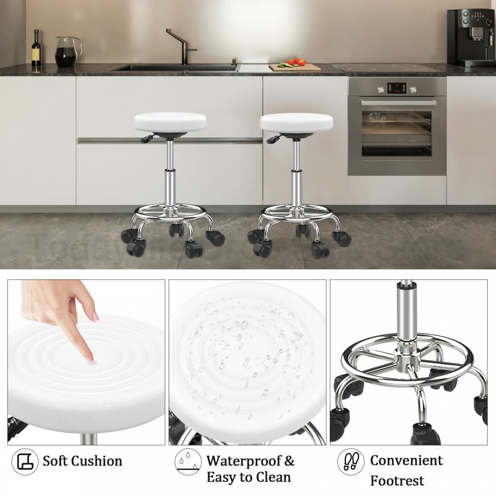 2 stücke Schönheits salon Friseurs tühle Schönheit Make-up Stuhl Möbel Büro Schreibtisch Hocker mit Rädern drehbar heben runden Hocker hwc