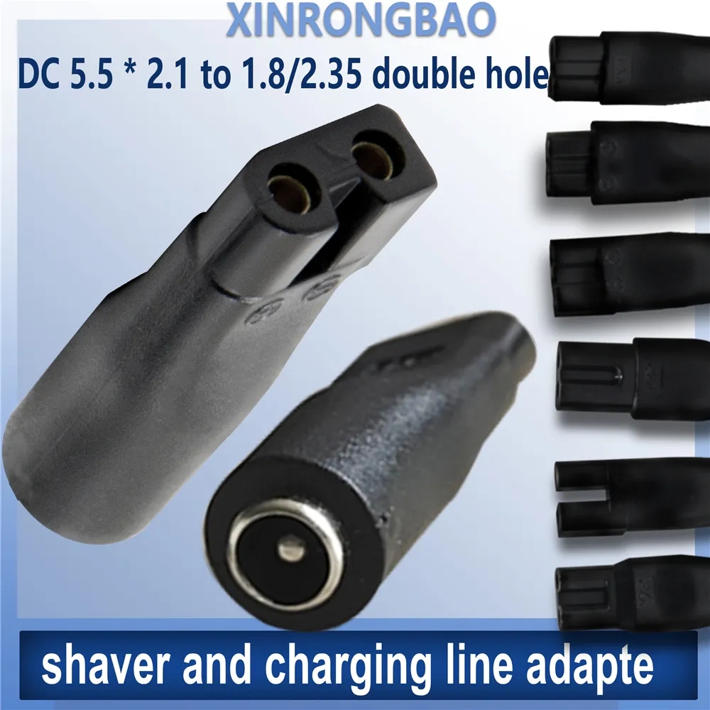 shaver and charging line adapte DC 5.5*2.1mm to 1.8/2.35mm double hole multi-function charging adapter is used for Hair clipper
