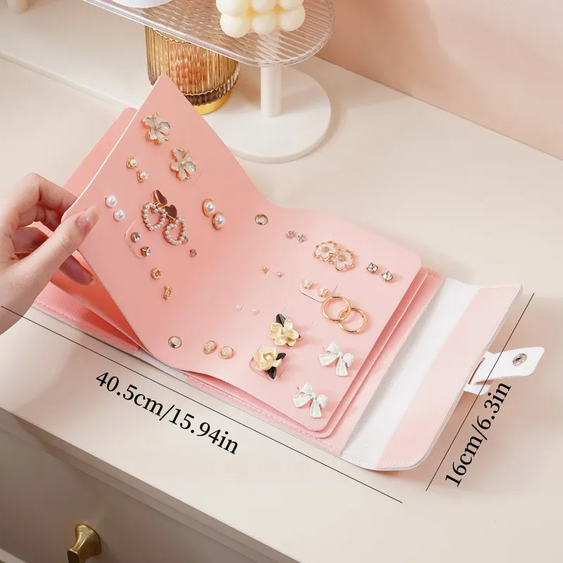 1 PC PU หนังต่างหูสตั๊ดกระเป๋า,Creative ขนาดใหญ่ความจุ Multi-Layer กระเป๋าเก็บหนังสือ,เครื่องประดับแบบพกพา