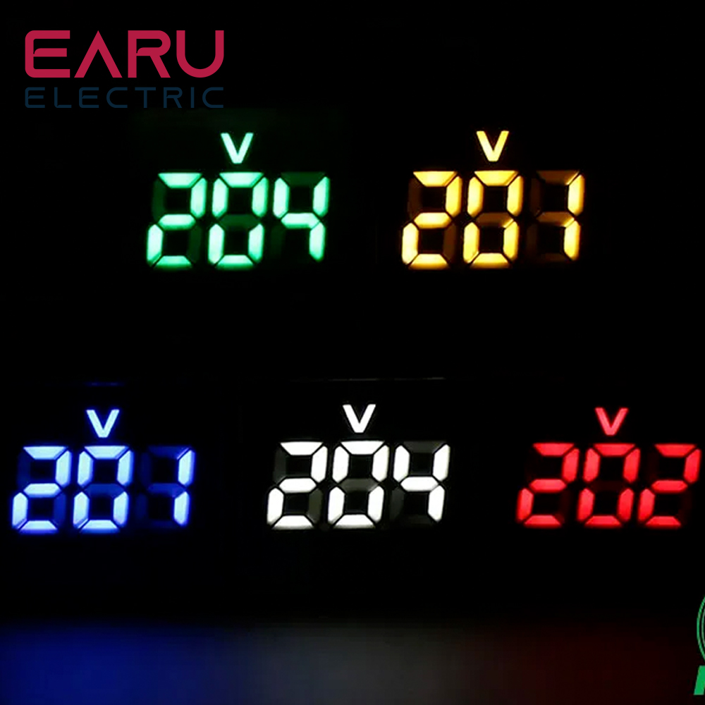 Мини-вольтметр, 22 мм, 20-500 В переменного тока