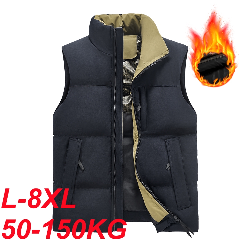 Chaqueta sin mangas cálida con calefacción de grafeno para hombre, talla grande 8xl, 7xl, 6xl, chaleco grueso, chaleco de escalada, chaquetas para acampar y senderismo al aire libre