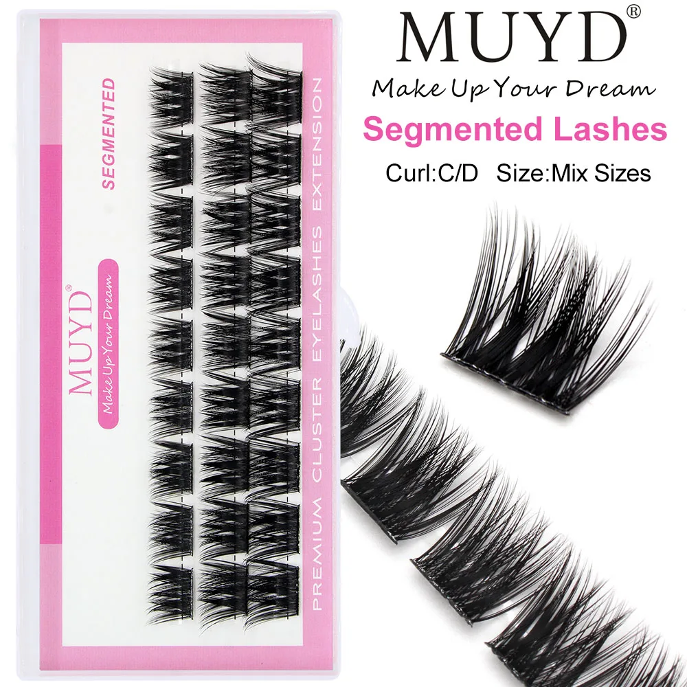 Nuevo paquete de pestañas segmentadas naturales esponjosas rusas 3D, extensión de pestañas postizas, herramienta de maquillaje de pestañas independientes naturales DIY