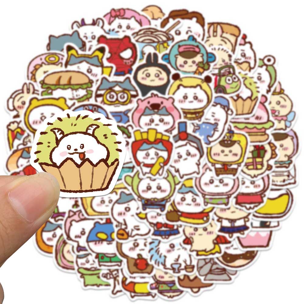 65 pçs chiikawa adesivos adorável anime bonito animal de estimação perfil imagem adesivo brinquedos dos desenhos animados à prova ddiy água diy caso telefone copo água