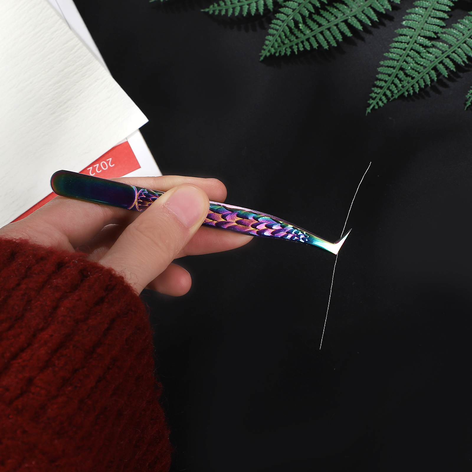 JIANWU Stainless Steel High Density Grafting Tweezers Journal Collage Tool Creative DIY Student Supplies Stationery