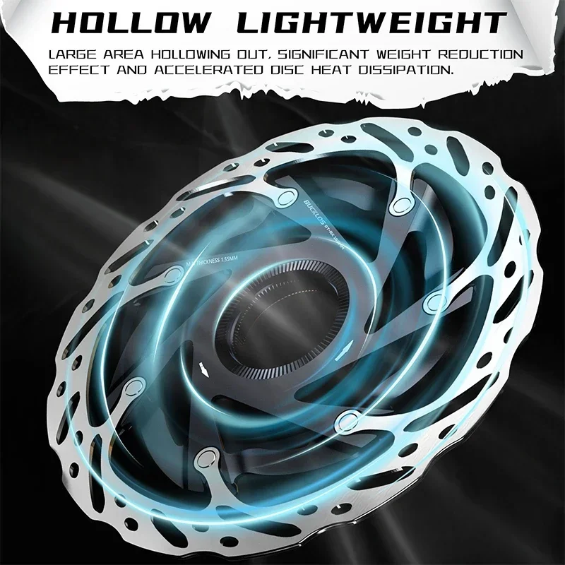 Rotor Centerlock BUCKLOS 140/160mm dengan Pengunci, Rotor Cakram Rem MTB Floating, Pembuangan Panas, Cakram Rem Sepeda, 1/2PC Hidrolik