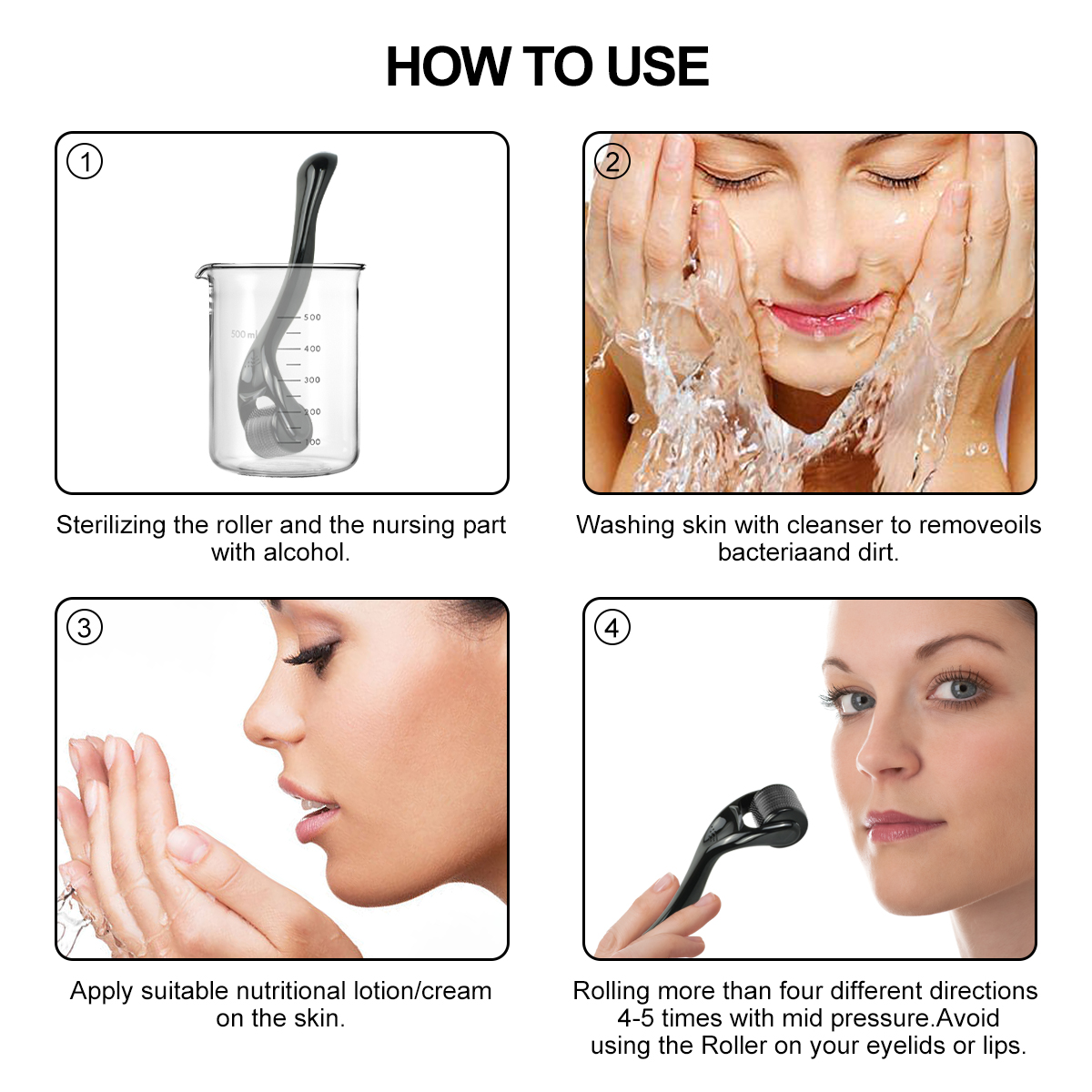 Professionelles Micro Needle 540 Derma Roller Haar-/Bart-/Hautpflegewerkzeug