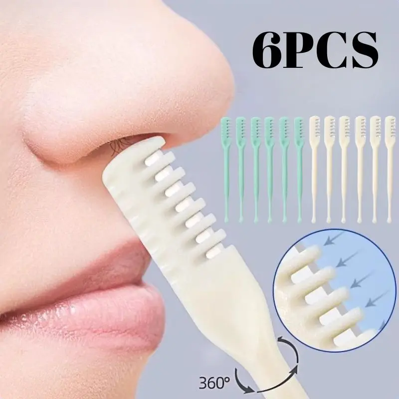 Recortador de pelo de nariz de alta gama, cómodo cortador Nasal giratorio 360, utensilio de mano de tamaño compacto, 6 uds.