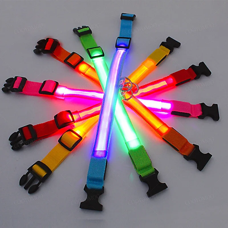 3 tryby Obroża dla psa Luminous Charge Led Usb Obroża dla kota Obroża dla psa Odpinana nocna obroża LED Glow Zapobieganie utraty psa Akcesoria dla zwierząt domowych