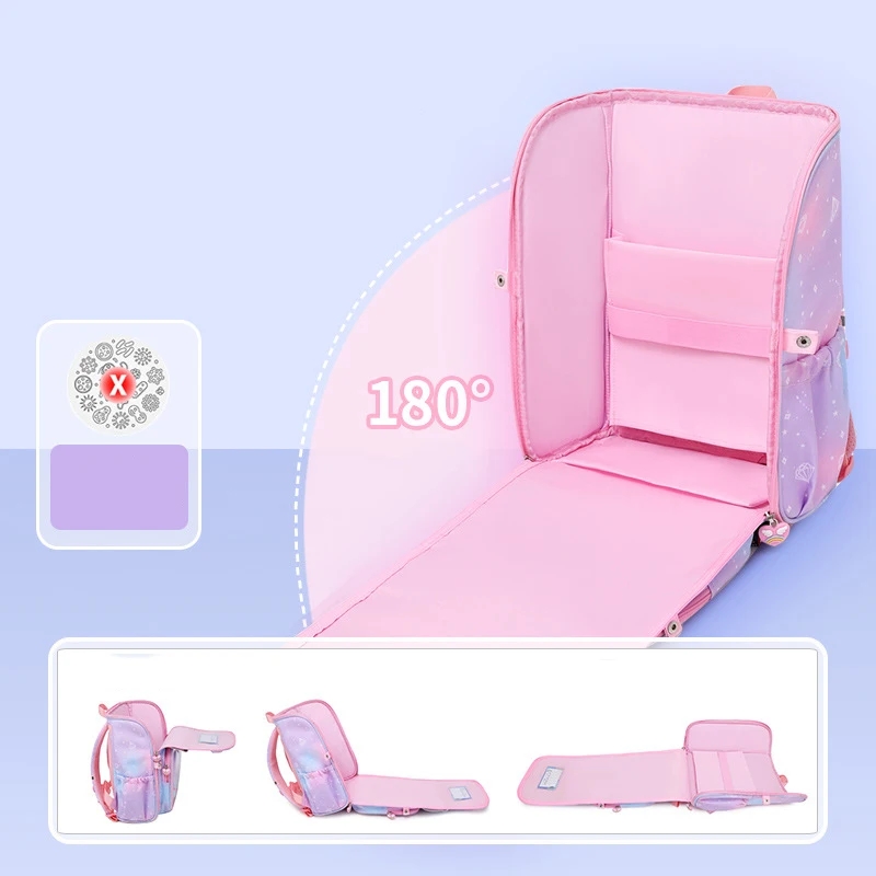 Mochila Escolar de unicornio para niñas, morral Escolar de dibujos animados en 3D, de 1 a 5 grados, con diseño de arcoíris