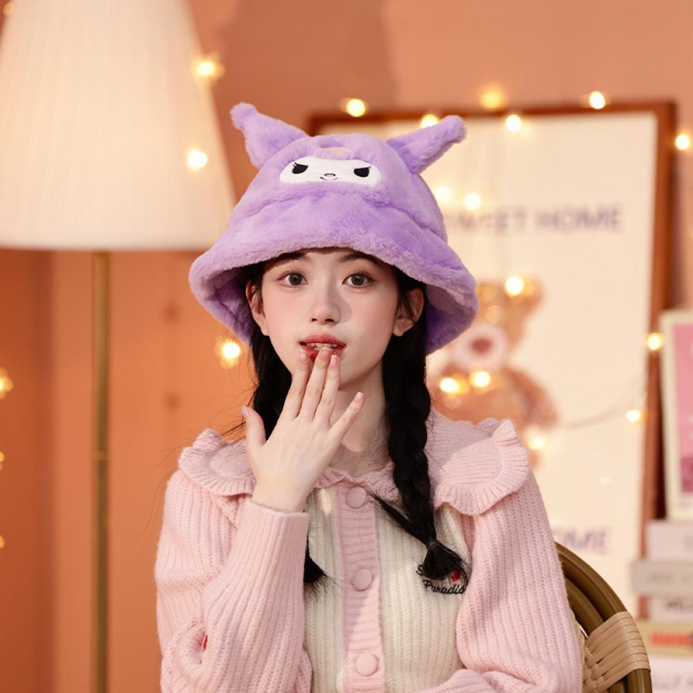 Sanrio Pochacco Plush Flip ถุงมือหมวก Earmuffs Kawaii การ์ตูน Kuromi Melody ฤดูหนาว Soft Thicken WARM สาวนักเรียนเทศกาลของขวัญ