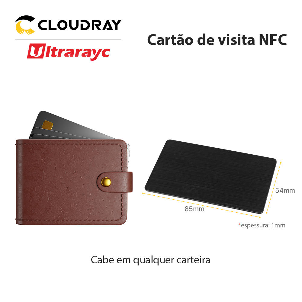 Ultrarayc nfc chip de metal em branco cartão de nome comercial cetim aço & pvc híbrido escondido nfc controle acesso gravação a laser cartão diy