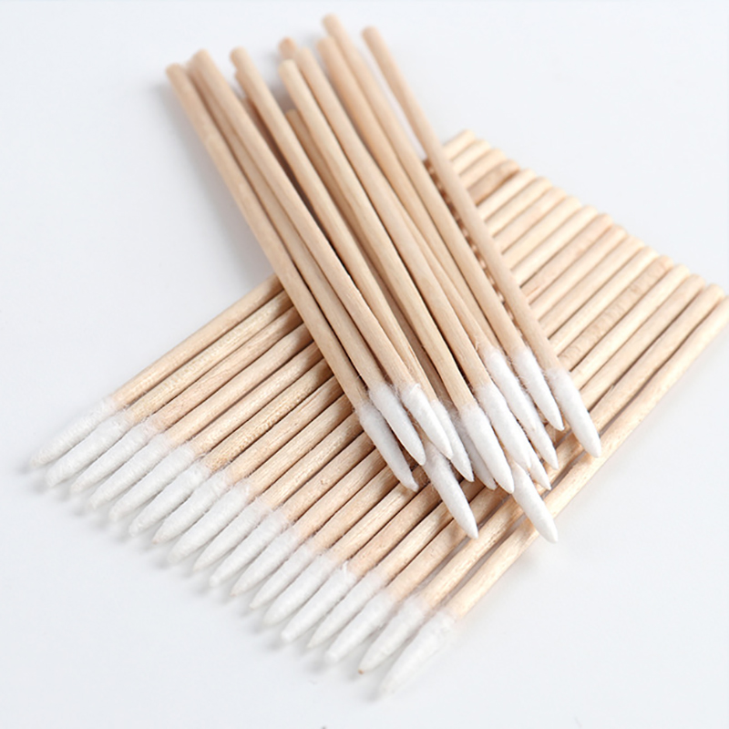 100 ชิ้นเล็บไม้ Swab ทําความสะอาด Sticks Bud เคล็ดลับไม้หัวฝ้ายเล็บรายละเอียด Corrector เล็บ Remover Art เครื่องมือ