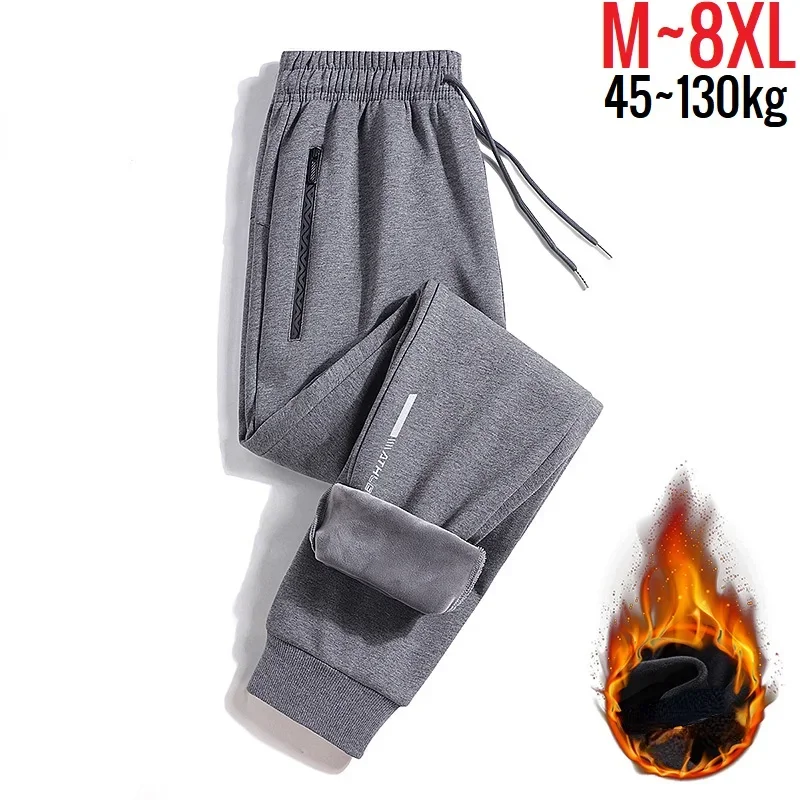 2024 calça masculina velo forrado escovado esporte quente moletom masculino inverno jogger calças suor roupas esportivas tamanho grande mais grosso