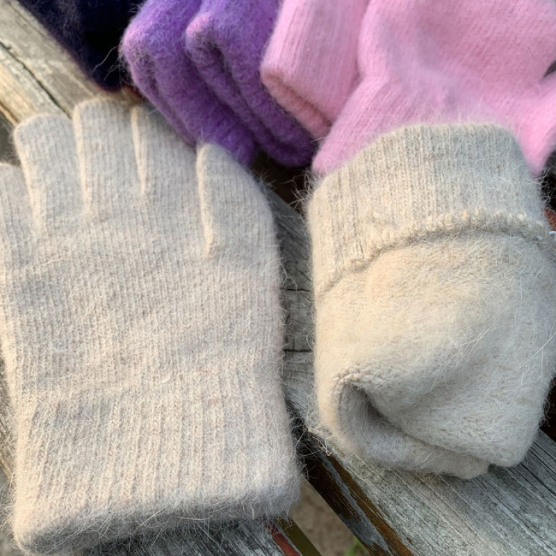 Nuevos guantes de punto suaves de alta elasticidad sólidos de Cachemira para mantener el calor de invierno para mujer, bonitos y encantadores mitones multicolores a prueba de viento