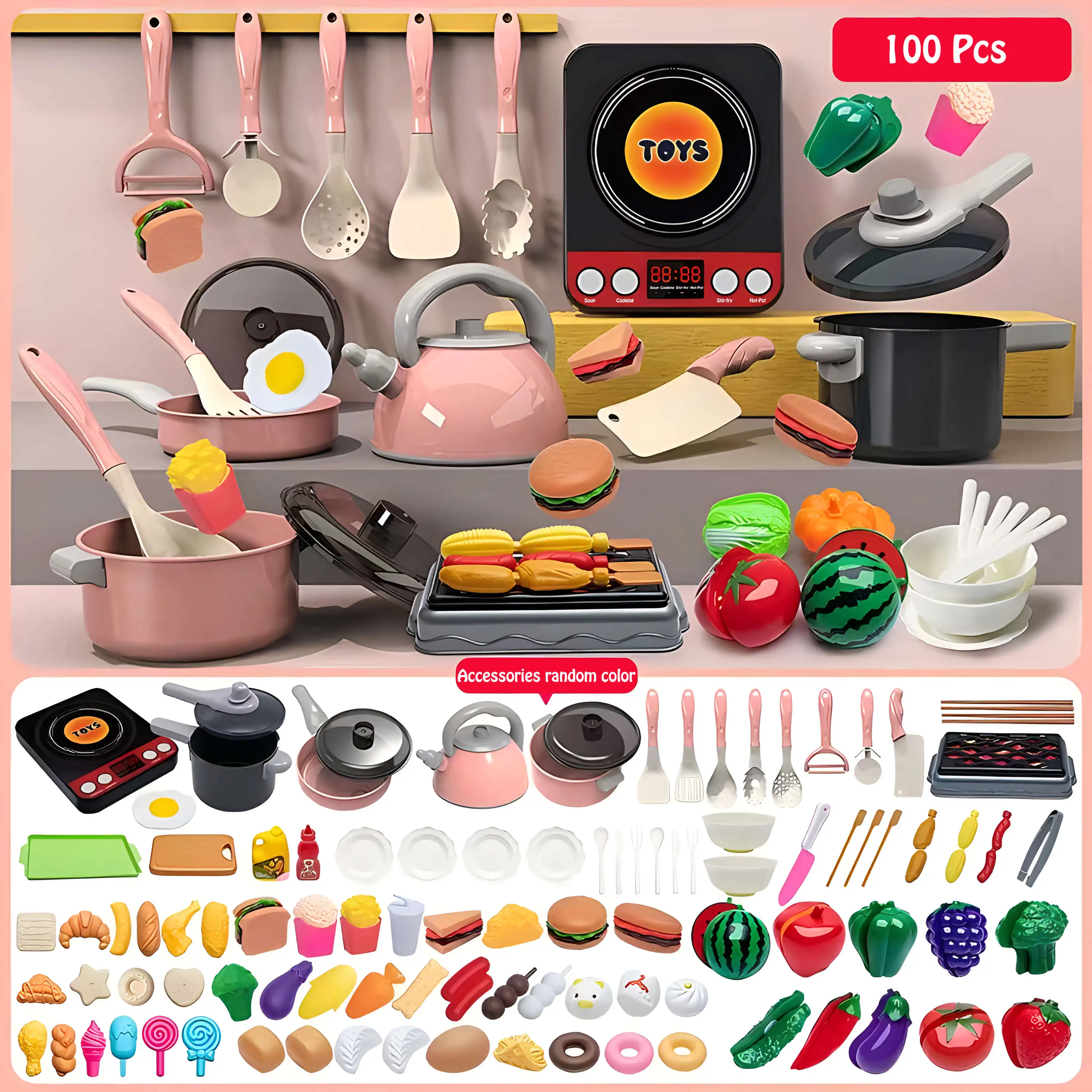 Taglio di frutta e verdura Gioca con il cibo Set di giocattoli da cucina con giocattoli da cucina Fai finta di giocare a un giocattolo educativo per i bambini piccoli
