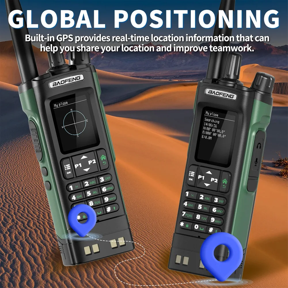2025 NOWOŚĆ Baofeng UV-32 10W GPS Wielopasmowe programowanie Bluetooth Bezprzewodowe kopiowanie częstotliwości NOAA Dalekiego zasięgu Ham FM Dwukierunkowe radio