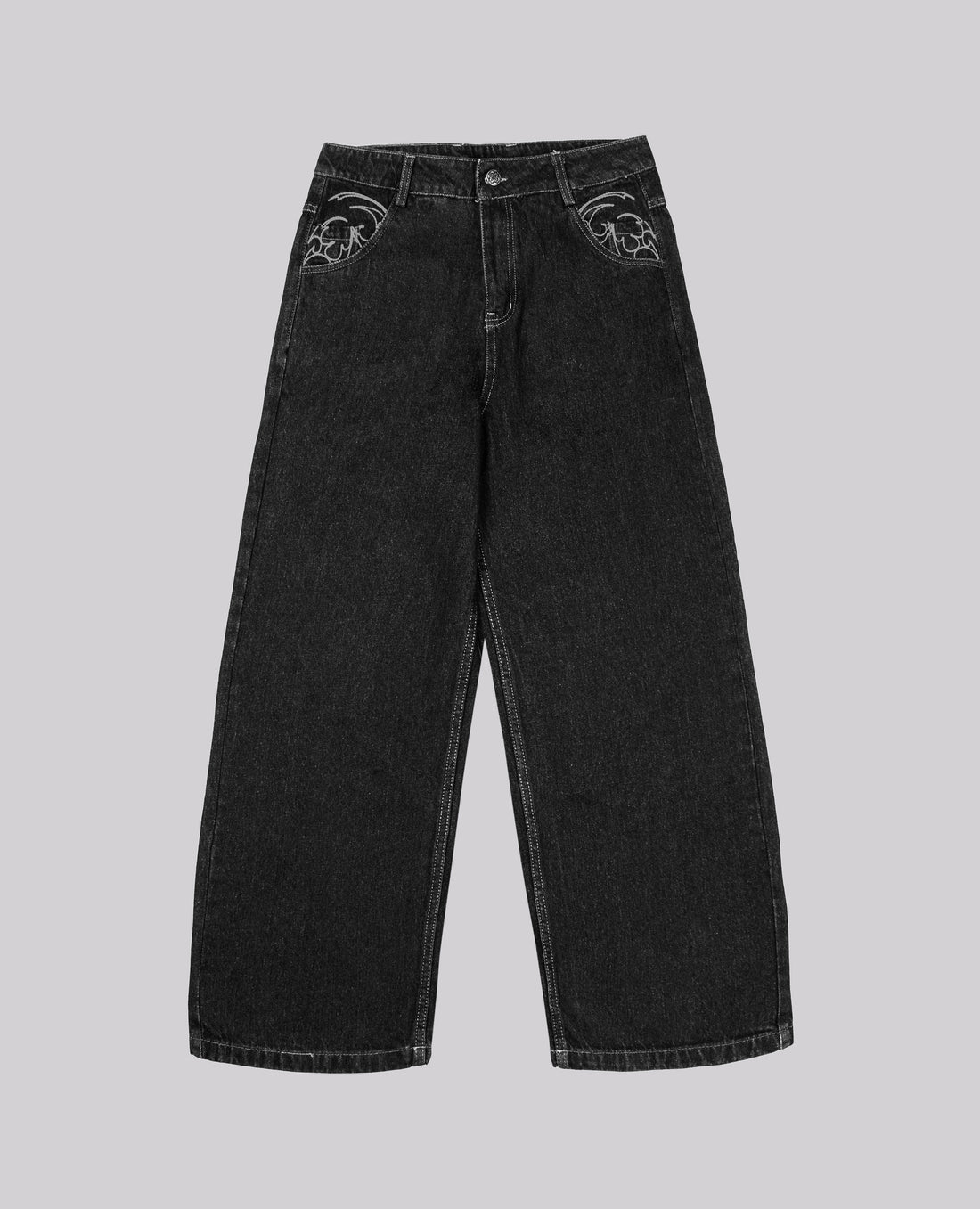 90er Jahre Retro Straße Stickerei Jeans Männlich R&B Einfarbig Lose Gerade Hosen Weibliche Y2K Harajuku Hip Hop Punk stil Männer Jeans