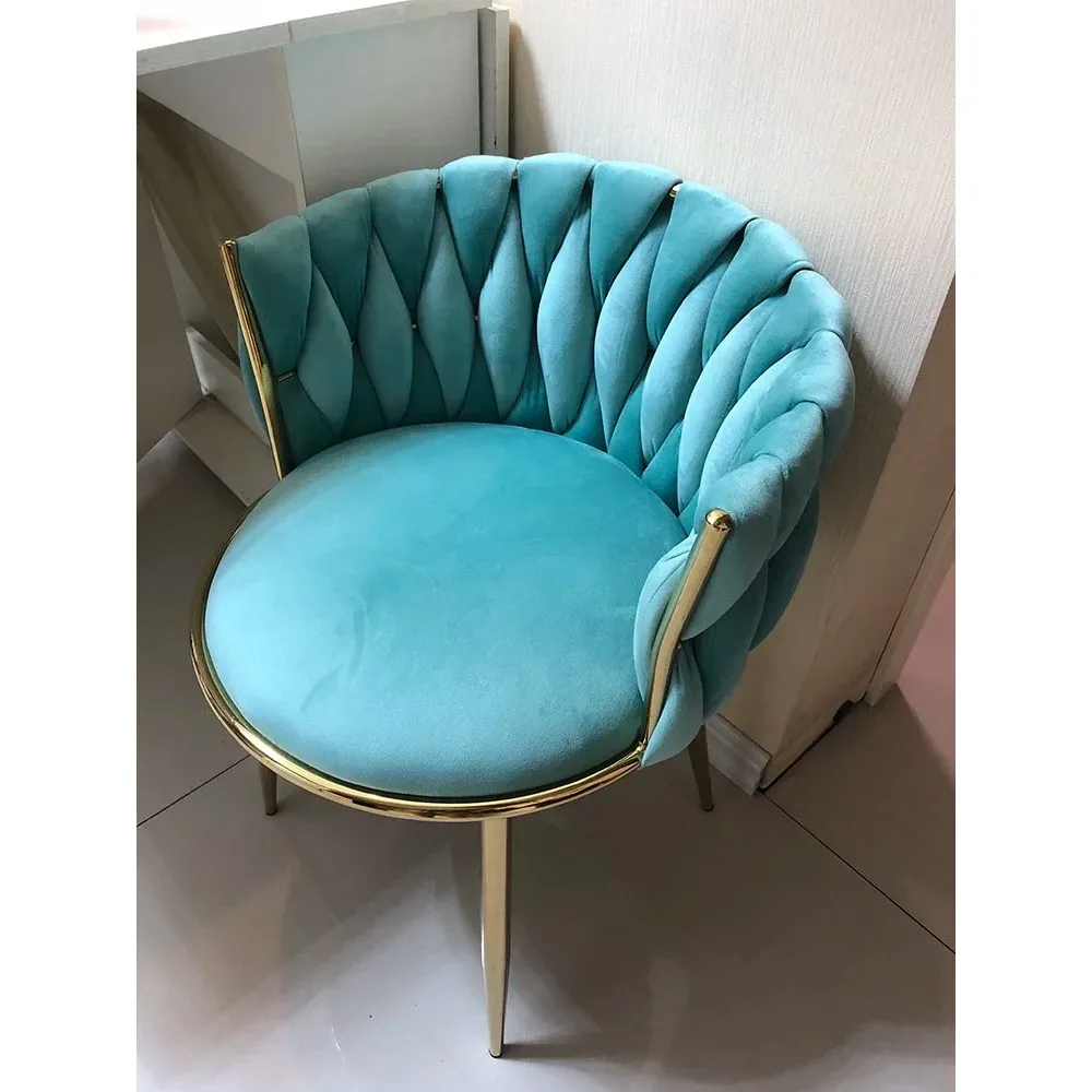 Sillas de maquillaje de lujo para el hogar, sala de Estar, comedor, respaldo, tocador de dormitorio, taburetes, muebles de belleza de uñas, taburete personalizado