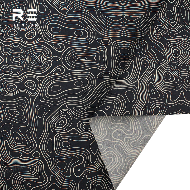 Hot koop 500D nylon oxford Topografie zwart/Topografie groene camofuflage tactische stof gebruik voor tas vest op voorraad