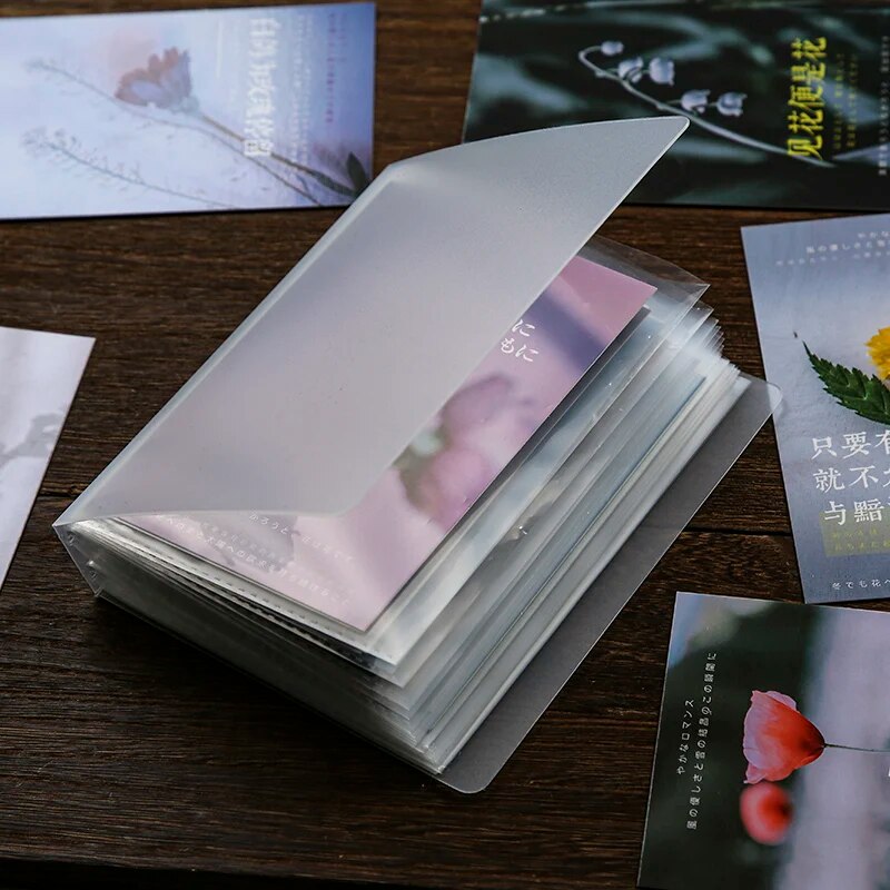 40 uds/libro A6 folleto de almacenamiento Simple de gran capacidad impermeable libro de almacenamiento de fotos Material PP de alta calidad