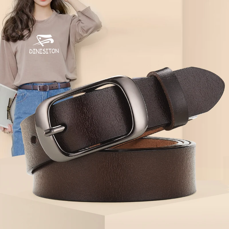 DINISITON Novas meninas cinto de couro cintos ajustáveis design de moda estilo casual jeans cinto acessórios