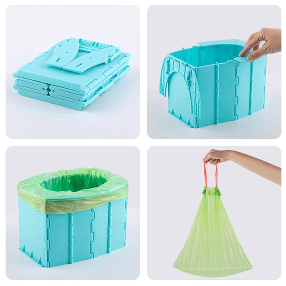 Inodoro portátil de emergencia para coche, cubo plegable para acampar, asiento para el hogar, orinal al aire libre, reutilizable, lavable, Picnic, viaje, cubo para vómito