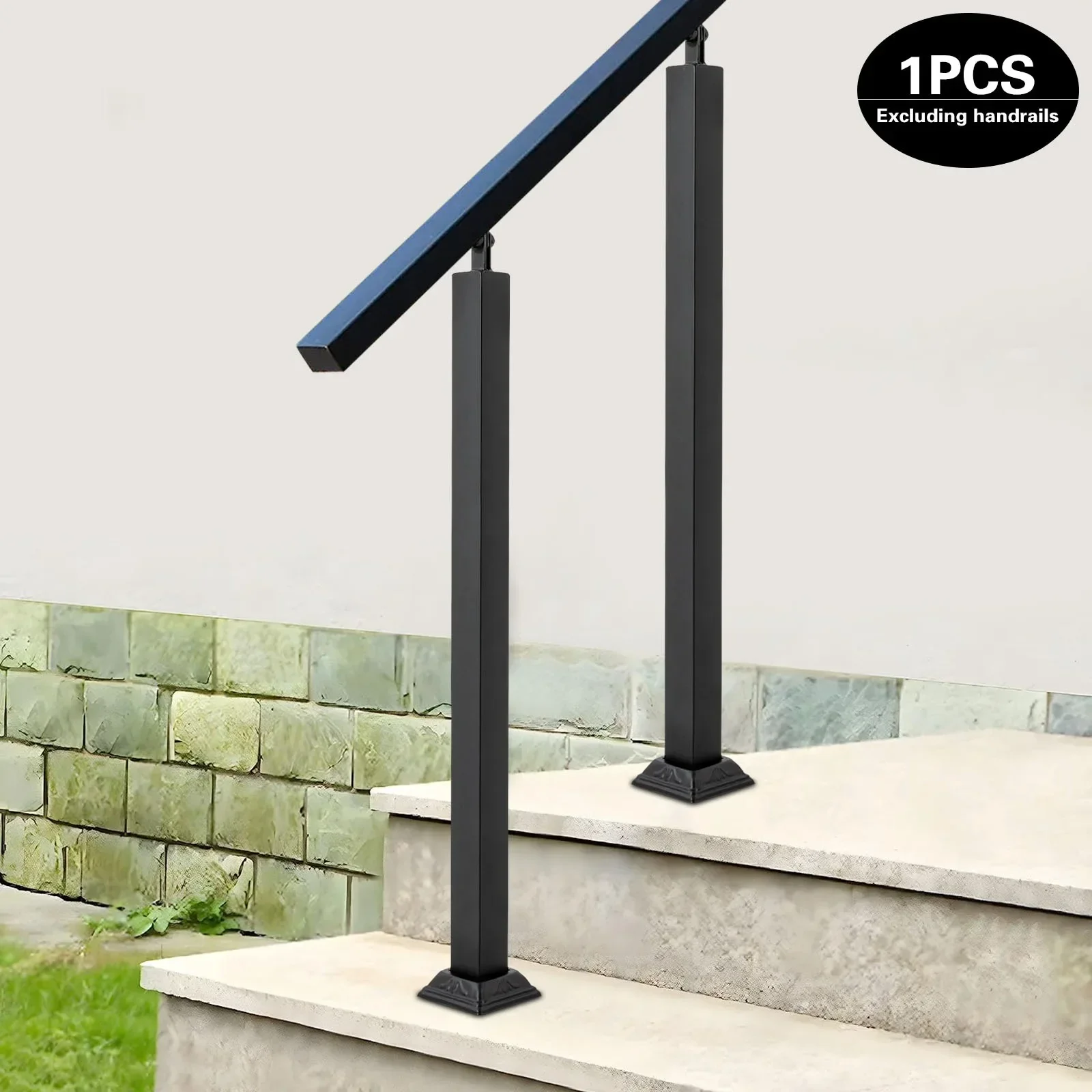 29.53in Adjustable Design Stair Balusters Post with 220.5 Lbs Weight Capacity, 1pc Fence Black Handrail for Porches,Lofts,decks