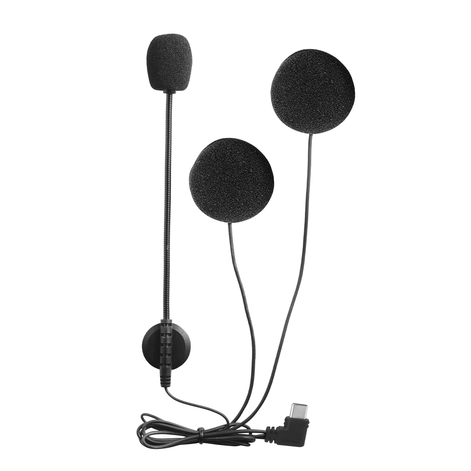 Voor EJEAS V6 PRO+ Type-C Plug Motorhelm Headset Oortelefoon met luidspreker Microfoon Optionele clip en basis