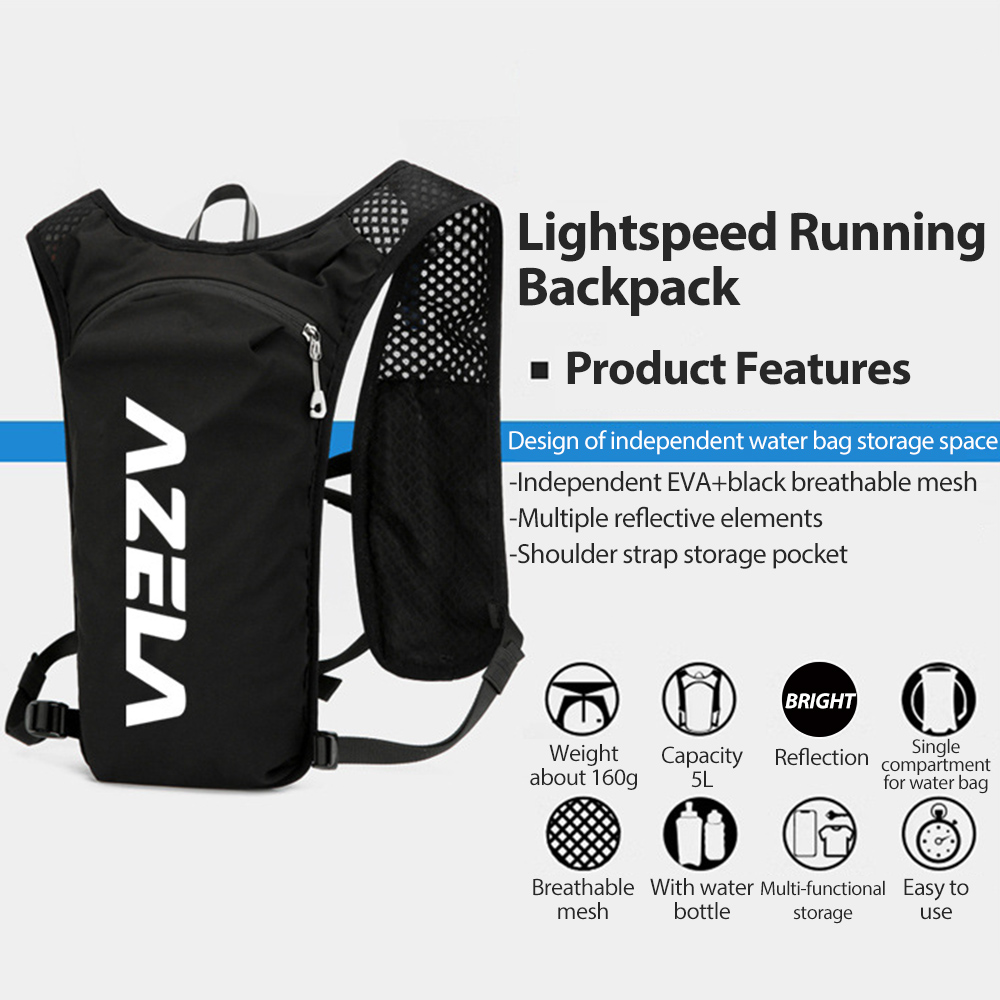 Gilet d'hydratation respirant 5L, sacs à dos légers pour course à pied, cyclisme, Jogging, Marathon, équitation, vélo, escalade