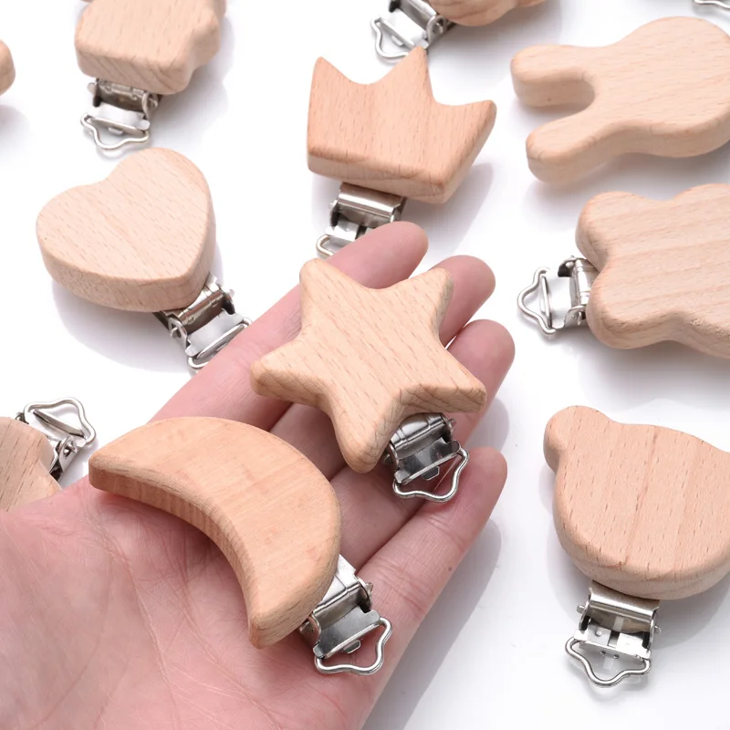 5 Chiếc Bằng Gỗ Núm Vú Giả Kẹp Ong Con Vật Bằng Gỗ Tự Nhiên Giả Kẹp DIY Cho Em Bé Dây Chuyền Miếng Dán Đồ Chơi Phụ Kiện Không Chứa BPA
