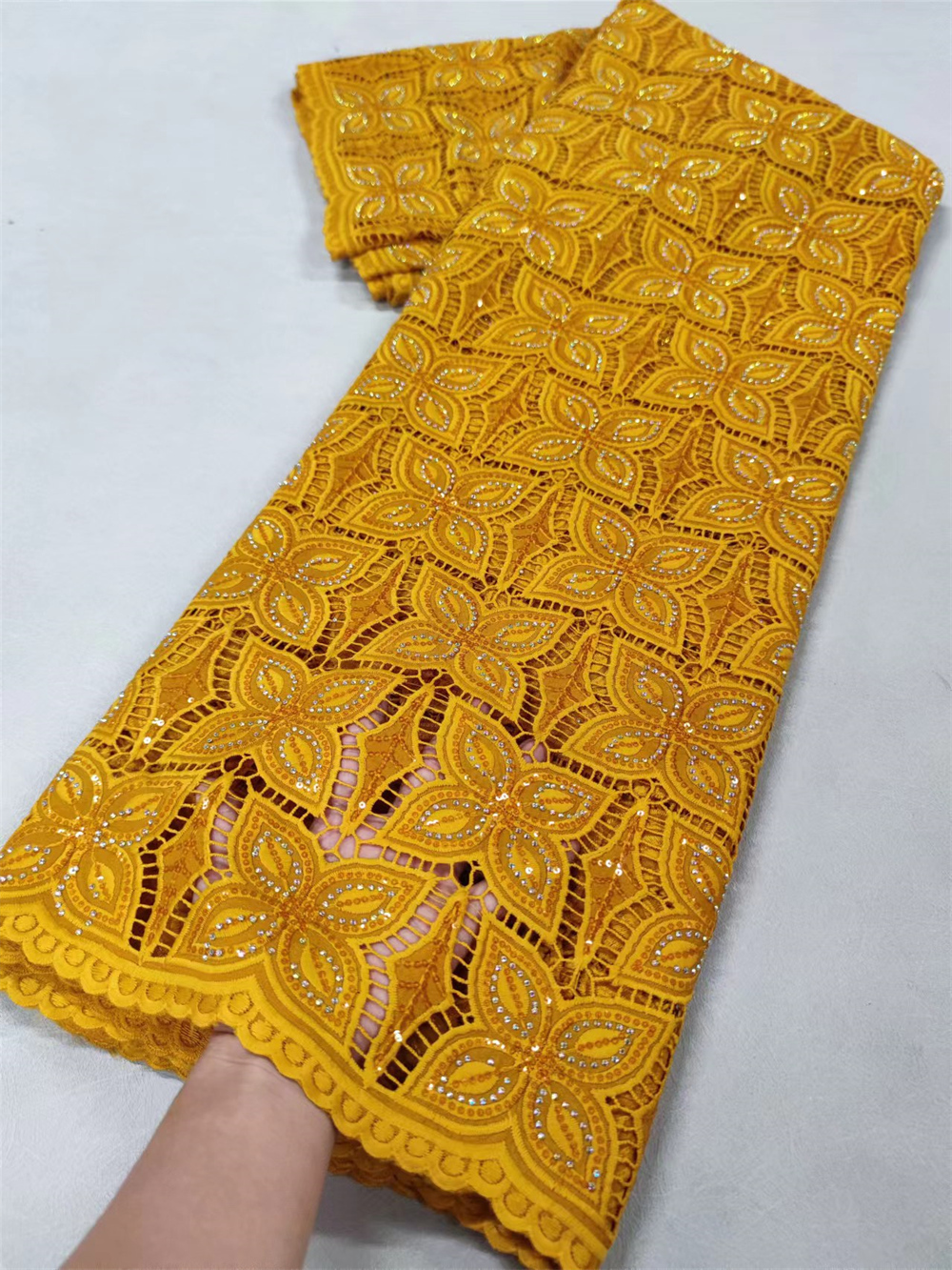 5 jardas 2024 de alta qualidade tecido renda africana chiffon suíço voile renda com pedras tule nigeriano lantejoulas popular estilo dubai
