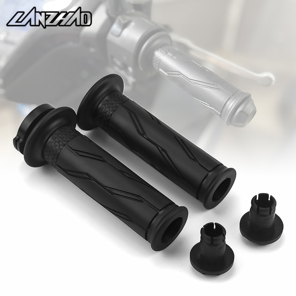 7/8" 22mm Motorcycle Hand Grips Rubber Gel Grip with Bar End Plug for Honda Kawasaki Yamaha Ducati Suzuki BMW Vespa Aprilia