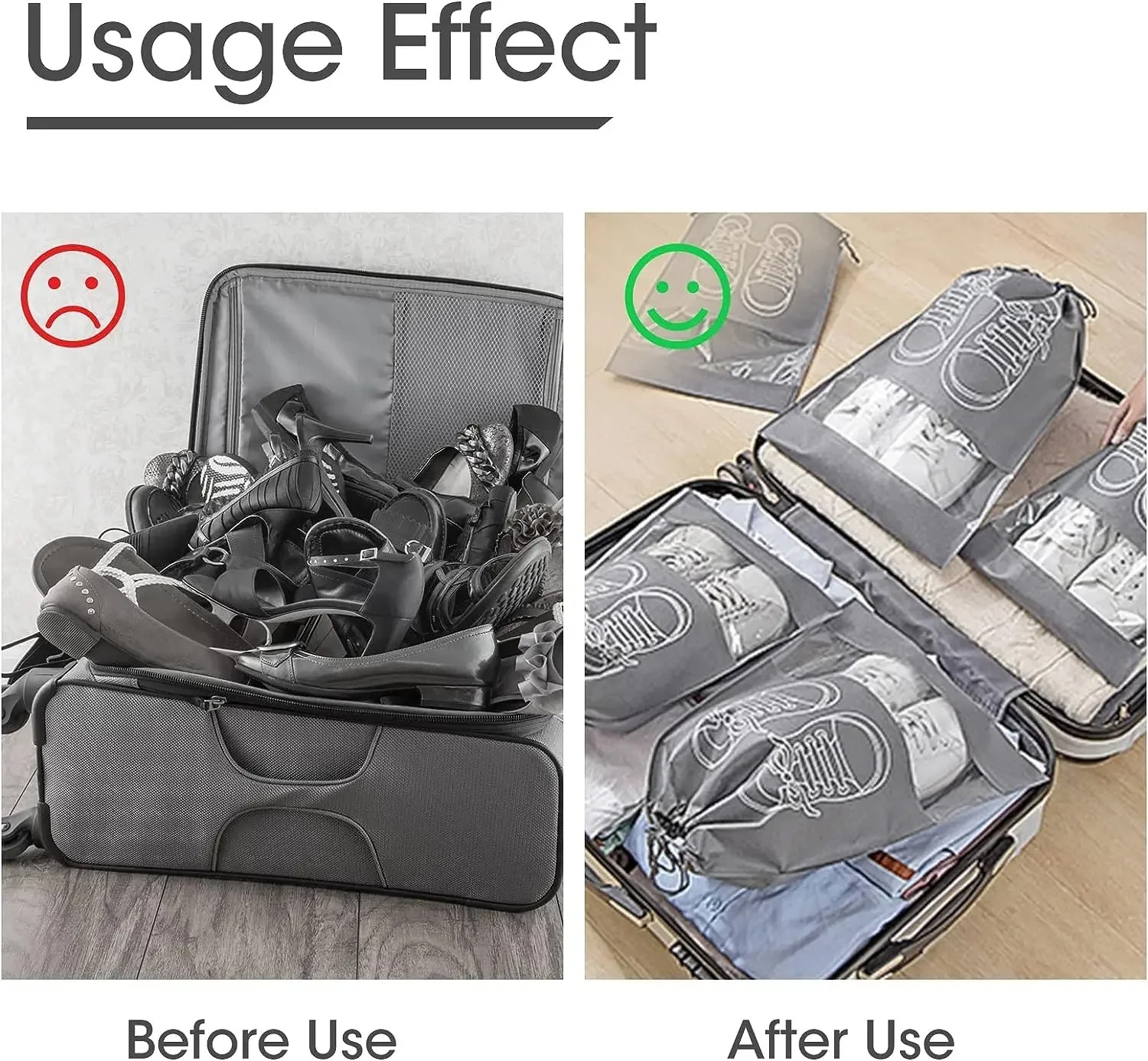 5/10 pçs sapatos saco de armazenamento organizador do armário não tecido saco portátil viagem à prova dwaterproof água bolso roupas classificadas desenhar pendurado saco