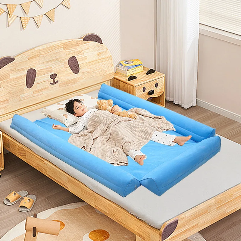 PVC Trilhos de pelúcia para guarda berço, três lados, durável, inflável cama trilhos, Anti Drop Edge, deslizamento de segurança do sono das crianças