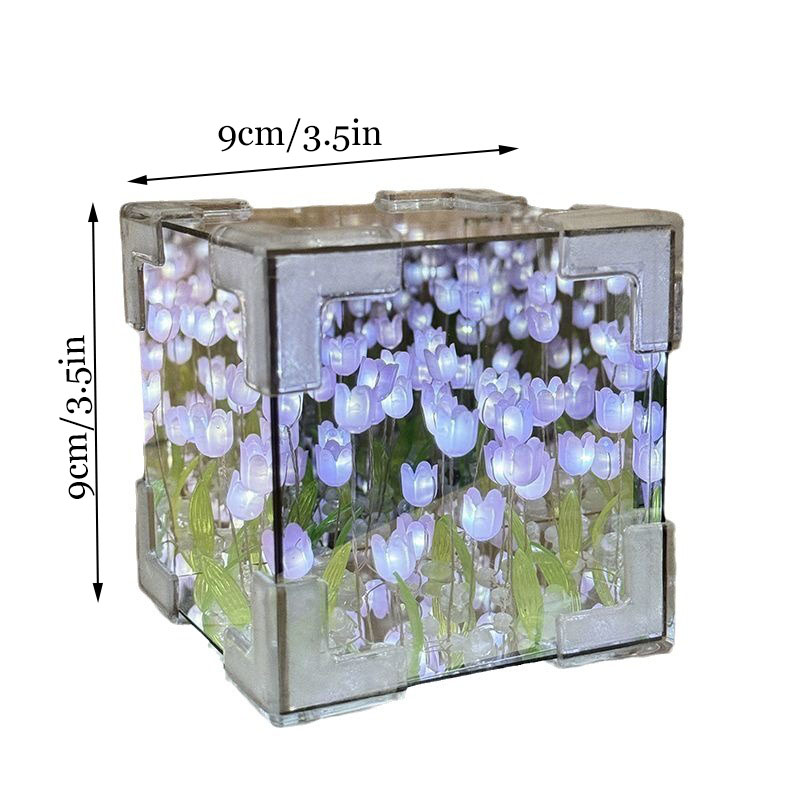 花の形をしたチューリップミラー,寝室のテーブルランプ,手作り,夜の照明,誕生日プレゼント,DIY